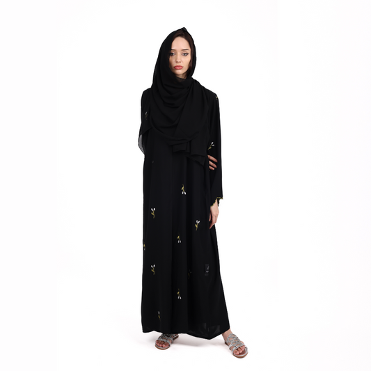 Neda Embroider Abaya Front Open