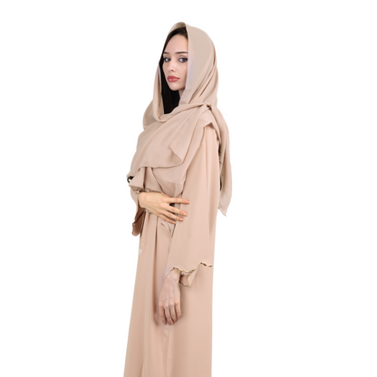 Embroidered Beige Abaya