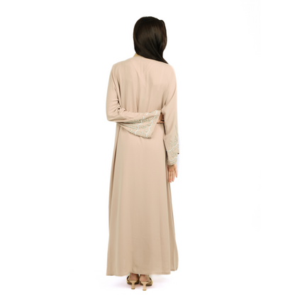 Embroidered Beige Abaya